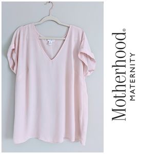Motherhood Maternity Blush Polyester Top Large